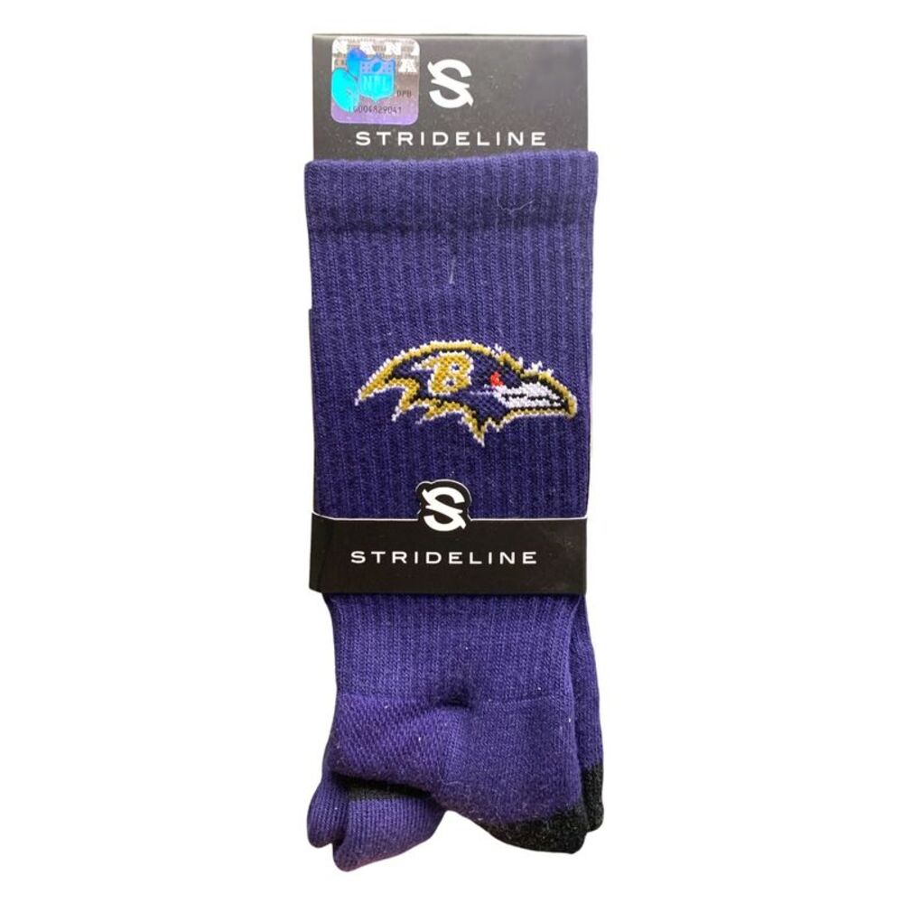 NFL Adult 2-Pack Moisture Wicking Contour Fit Crew Socks - Baltimore Ravens